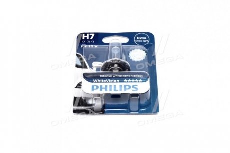 Автолампа WhiteVision H7 PX26d 55 W светло-голубая PHILIPS 12972WHVB1 (фото 1)