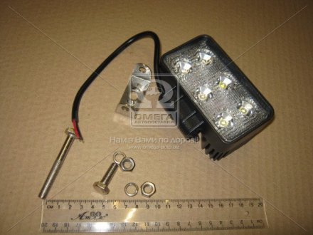 Фара LED прямоугольная 18W, 6 ламп, 110*114,5мм, широкий луч 12/24V 6000K (ТМ) JUBANA 453701046