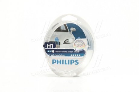 Автолампа WhiteVision H1 PX26d 55 W синяя PHILIPS 12258WHVSM (фото 1)