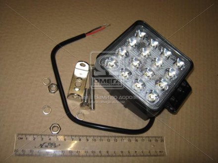 Фара LED квадратна 48W, 16 ламп, 110*110мм, 3300Lm широкий промінь 12/24V 6000K (ТМ) JUBANA 453701052 (фото 1)