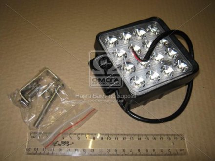 Фара LED квадратная 48W, 16 ламп, 110*164мм, узкий луч 12/24V 6000K (ТМ) JUBANA 453701051