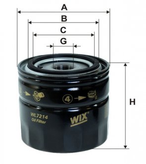 Фильтр масляный двигателя FORD MONDEO OP533/1/ (UA) WIX FILTERS WL7214 (фото 1)