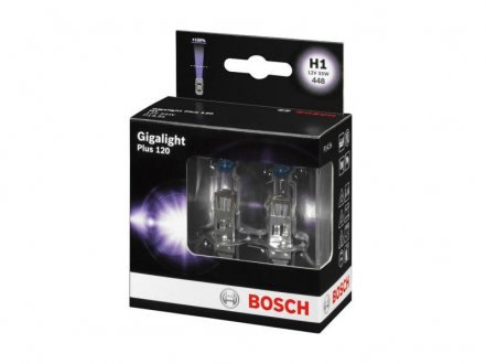 Лампа накалу H1 12V 55W GigaLight +120 (комплект 2шт) (вир-во) BOSCH 1987301105
