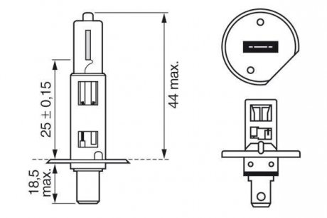 Лампа накалу H1 12V 55W GigaLight +120 (blister 1шт) (вир-во) BOSCH 1987301108