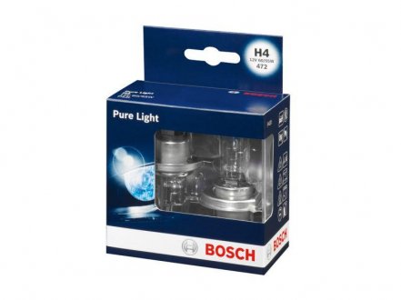 Лампа накалу H4 12V 60/55W P43t PURE LIGHT (компл) (вир-во) BOSCH 1987301405