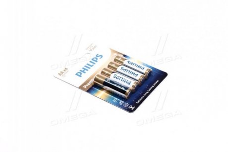 Батарейка LR6/ AA Premium Alkaline Blister 4шт PHILIPS LR6M4B/10 (фото 1)