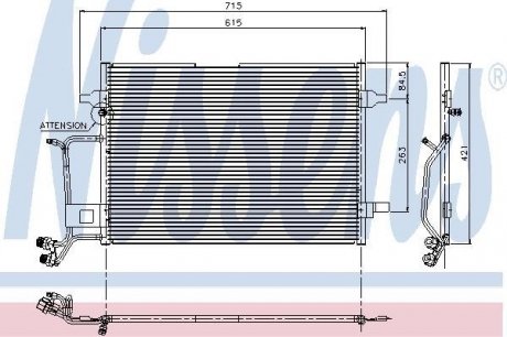 Радиатор кондиционера A4 / PASSAT5 MT/AT 97-01 NISSENS 94207 (фото 1)