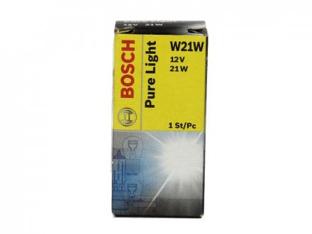 Автолампа Pure Light W21W W3x16d 21 W прозрачная BOSCH 1987302251 (фото 1)