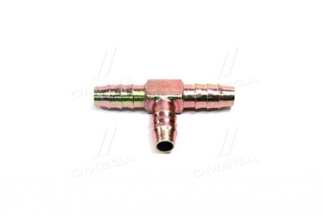 Соединитель тройник 12мм зубчатый для трубки (металл) RIDER RD 01.01.62