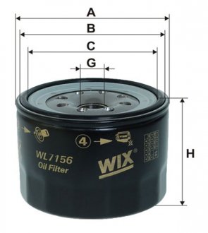 Фильтр масляный двигателя /OP589 (WIX-Filtron) WIX FILTERS WL7156