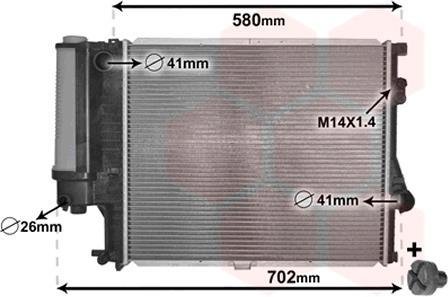 Радиатор охлаждения BMW 5-SERIE E39 +AC 95-98 VAN WEZEL 06002186 (фото 1)