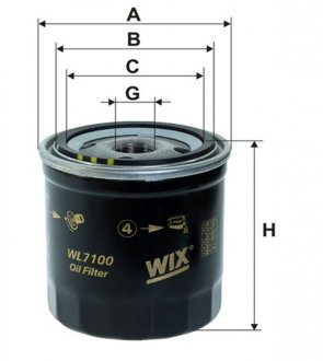Фильтр масляный двигателя /553 (WIX-Filtron) WIX FILTERS WL7100
