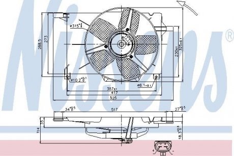 Вентилятор радиатора OPEL COMBO/ CORSA B NISSENS 85005