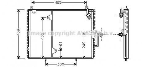 Конденсор кондиционера MB E-CLASS W124 92-97 (AVA) AVA COOLING MS5160