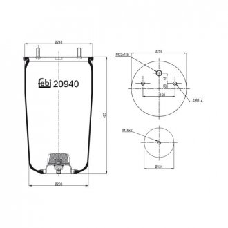 Пневмоподушка підвіски без поршня FEBI BILSTEIN 20940