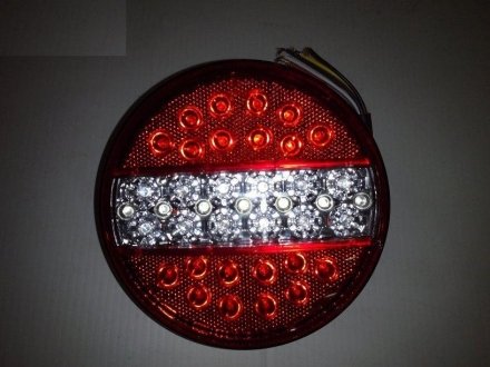 Ліхтар задній круглий LED червоно -білий повнофункціональний габарит+ стоп +поворот+ з.х. 24v Турция YP-108WR