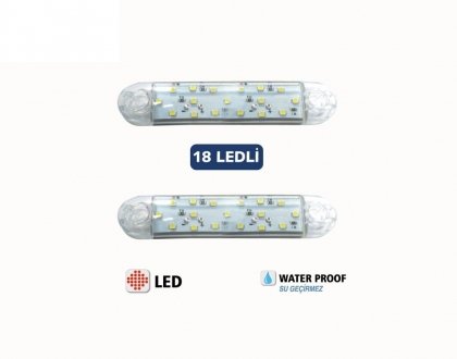 Ліхтар габаритний на кабіну універсальний на 18 LED діодів білий Турция YP-138W