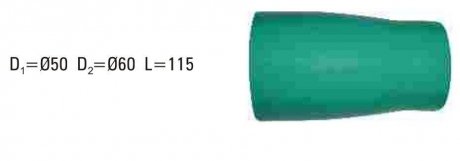 1142699 Патрубок інтардера DAF (зелений) 50x60 L=115 SEM SEM8869 B