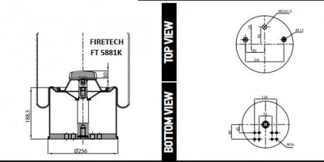 881MB Ресора пневматична (з металевим стаканом) FIRETECH FT 5881 K B (фото 1)