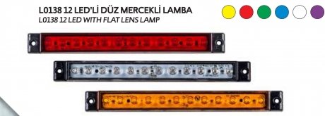 Ліхтар габаритний LED 12 діодів жовтий лінза Турция L0138Y