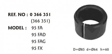 0366351 втулка стабілізатора DAF SEM SEM7687 B