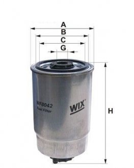 Фільтр палива WDK725 WIX FILTERS WF8042WIX (фото 1)