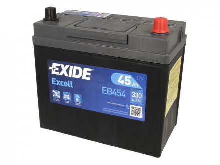 Аккумулятор 45Ah-12v EXCELL(234х127х220),R,EN330 !КАТ. -15% EXIDE EB454 (фото 1)