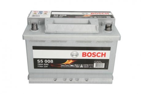 Аккумулятор 77Ah-12v (S5008) (278x175x190),R,EN780 BOSCH 0092S50080 (фото 1)