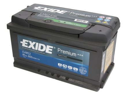 Аккумулятор 85Ah-12v PREMIUM(315х175х175),R,EN800 EXIDE EA852 (фото 1)