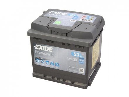 Акумулятор Premium (207×175×190), 53Ач, 540А, R+ EXIDE EA530 (фото 1)