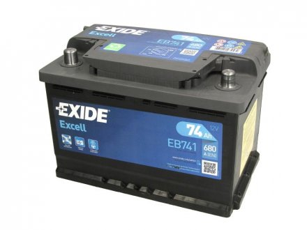 Аккумулятор 74Ah-12v EXCELL(278х175х190),L,EN680 EXIDE EB741 (фото 1)