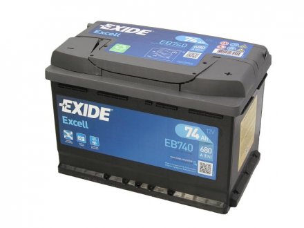 Аккумулятор 74Ah-12v EXCELL(278х175х190),R,EN680 EXIDE EB740 (фото 1)