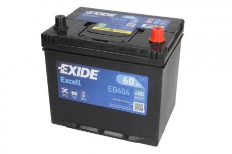 Аккумулятор 60Ah-12v EXCELL(230х172х220),R,EN480 EXIDE EB604 (фото 1)