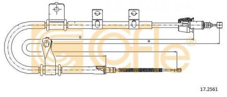 Трос ручного тормоза зад. MATRIX 1.6-1.8i 01- Пр. (1718/1475) COFLE 17.2561
