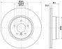 Тормозной диск зад. X5 E70/F15/F85/ X6 E71/E72/F16/F86 07- 3.0-4.8 (PRO) HELLA 8DD355117-761 (фото 1)