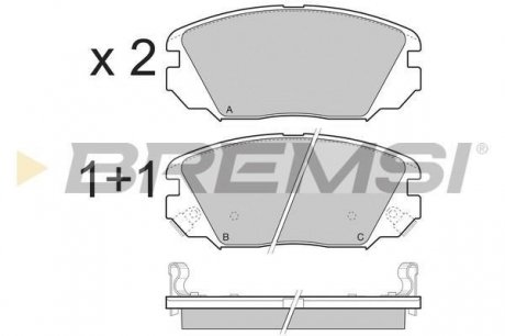 Гальмівні колодки перед. Hyundai Tucson 04-10 (mando) (131,5x60,2x17,5) BREMSI BP3401