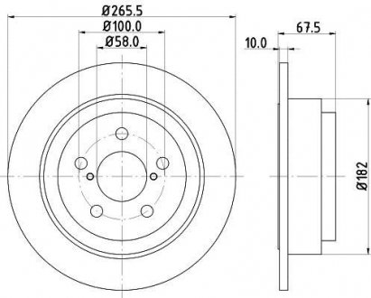 Тормозной диск перед. Forester/Impreza/Legacy 89-08 1.5-2.5 HELLA 8DD355105-331 (фото 1)