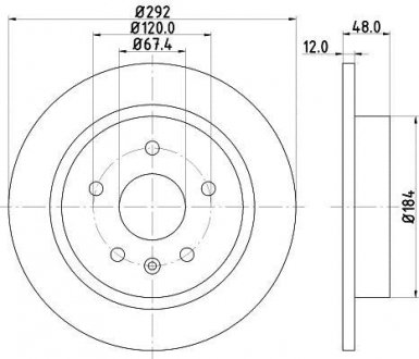 Тормозной диск зад. Insignia A/Malibu 08- 1.4-2.4 (PRO) HELLA 8DD355116-831 (фото 1)