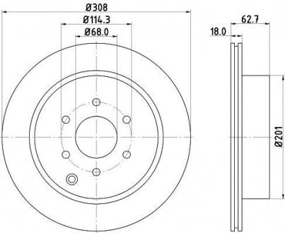 Тормозной диск зад. Navara/Pathfinder 05- 2.5-4.0 (PRO) HELLA 8DD355115-851
