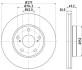 Диск гальмівний перед. TOYOTA AURIS, AURIS SPORTS, COROLLA 1.2-1.8H 10.12- HELLA 8DD355119-661 (фото 1)