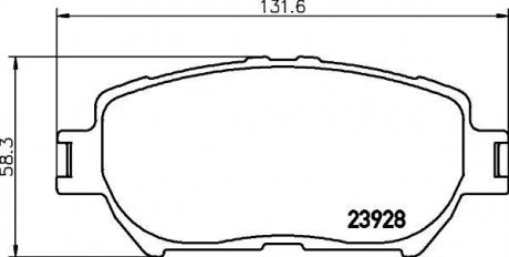 Гальмівні колодки дискові перед. Toyota Camry (V30) 2.0-3.0 V6 01- HELLA 8DB355010-431 (фото 1)