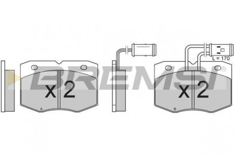 Тормозные колодки перед. Iveco Daily 89-98 (brembo) BREMSI BP2556