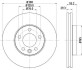 Диск гальмівний перед. VW T-5 03- (308x29,5mm) 16"диск HELLA 8DD355109-661 (фото 1)