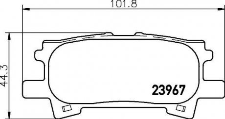 Гальмівні колодки дискові зад. Lexus RX 300/RX 400H 03- HELLA 8DB355010-621