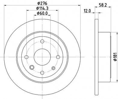 Тормозной диск зад. Epica 05- 2.0-2.5 (PRO) HELLA 8DD355116-991