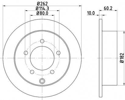 Тормозной диск зад. Lancer 07- (PRO) HELLA 8DD355119-181 (фото 1)