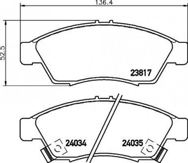 Тормозные колодки перед. Liana 02- HELLA 8DB355011-081