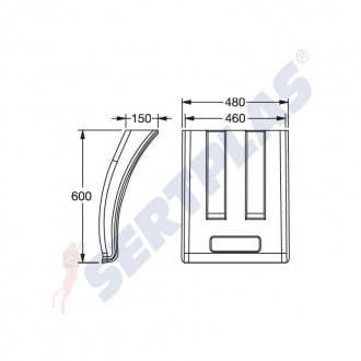 Крило KRONE 460X600X150 SERTPLAS 1307P (фото 1)