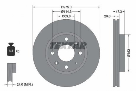 Гальмівний диск TEXTAR 92136700 (фото 1)