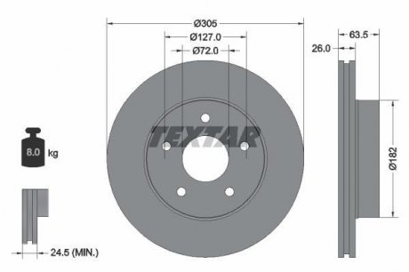 Гальмівний диск TEXTAR 92113600 (фото 1)